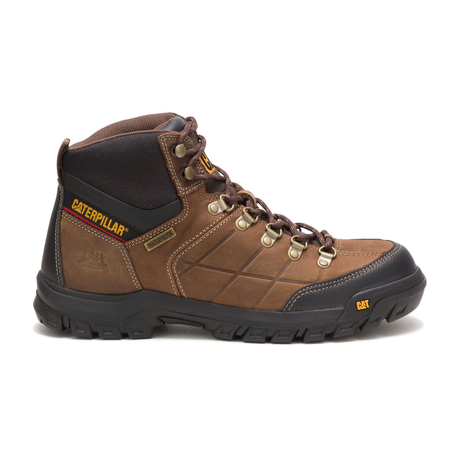 Men's Caterpillar Threshold Waterproof Work Boots Brown Ireland GWDK48139